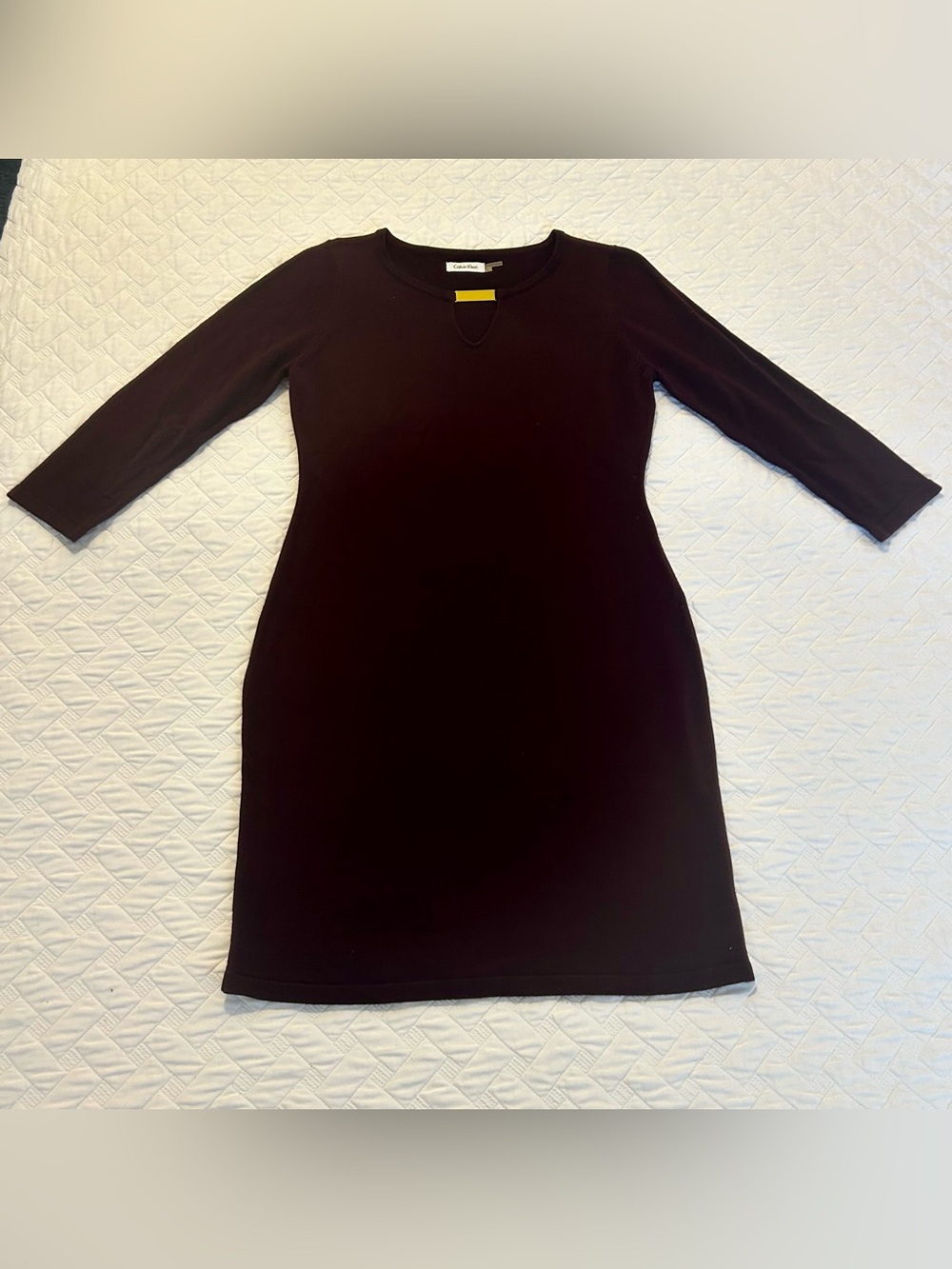 Calvin Klein Dark Plum Long Sleeve Sheath Dress